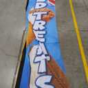15 ft Cold Treats Ice Cream Windless Feather Banner Flag Kit Cold Treats Advertising Feather Flag Banner Signs with Pole and Ground Stake for Store Business Outside