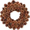 18 Inch Fall Wreath for Front Door Full Artificial Pinecone Wreath