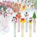 24PCS Christmas Party Favors for Kids, Bubble Wand Bulk Christmas Toys Gifts for Crhsitmas Stocking Stuffers Goodie Bag Fillers Classroom Prizes, Christmas Party Supplies for Girls Boys (Christmas)