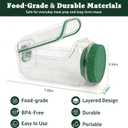 Salad Jar with Side Opening - Leakproof Portable Salad Container with Dressing Cup & Lid, Lid-to-Bowl Design, Dishwasher & Freezer Safe for for Office, Gym, Travel, Picnic, Green(1PCS)