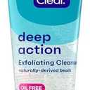 Clean & Clear Deep Action Exfoliating Facial Cleanser, Scrub & Face Wash, Pro-Vitamin B5, Lactic & Glycolic Acids, Oil-Free Gentle Daily Exfoliator for Soft, Smooth, Hydrated Skin, Vegan, 7 Fl Oz Tube