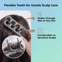 10-Finger Root Lifting Texture Hair Comb for Women & Men, Volumizing Scalp Shower Comb with Flexible Nylon Teeth, Wet & Dry Hair Tool for Fuller Looking VolumePink & Gray