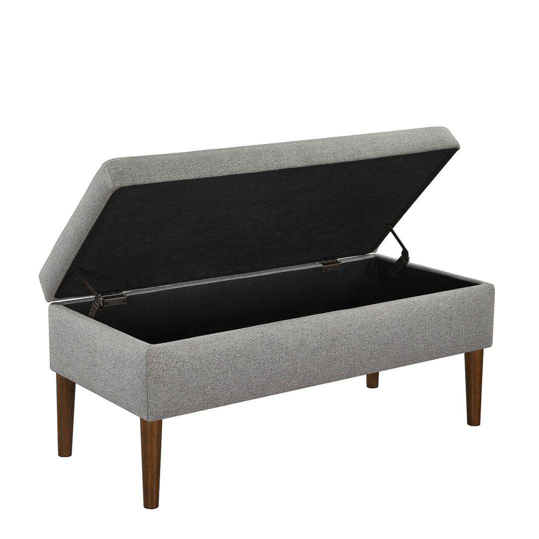 Ball & Cast Storage Ottoman Benches, 50", Grey & Walnut