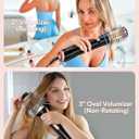 Terviiix 2-in-1 Hot Air Brush Set | 2'' Rotating Blow Dryer Brush for Smooth, Frizz-Free Salon Blowout | 3'' Oval Hair Dryer Brush Volumizer (Non-Rotating), Easy to Clean Detachable Design, 1000W