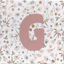 Rusenbao Custom Floral Mouse Pad, Cute Small Pink Flower Personalized Mouse Pad for Women, Customizable Initial Non-Slip Rubber Base MousePads for Desk Wireless Mouse, Laptop, 9.5x7.9 Inch(Letter G)