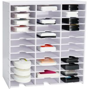 Krafetto 36 Grids Ink Pad Storage Rack, Wall-mountable Stamp Pad Organizer Holder Compatible with Standard Size Ink PadsGrid Size 4.1" W  3.9" D  0.9" H