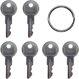 KeyPower (6) CH501 Toolbox Keys for Truck Tool Box Lock Latch, Pack of 6 Keys