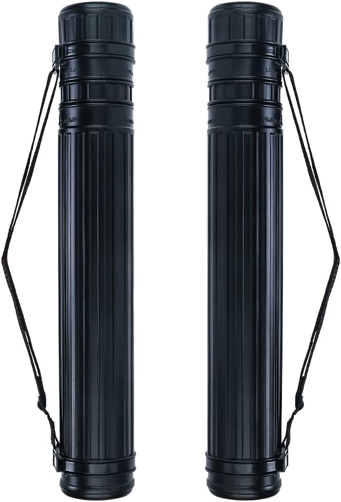 TRANSON 2-Pack Small Poster Tube Storage 17“ to 27” Extendable for Documents Blueprints Artworks Scrolls