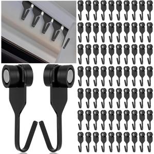 AceOrbit 100 Pcs Gazebo Curtain Hooks Metal Mosquito Netting Track Hook Black Plastic Wheel Ceiling Small Gazebo Replacement Accessories for Spring Summer Outdoor String Lights Garden Pergola Awning