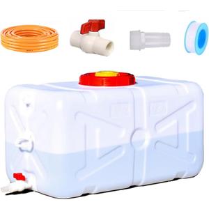 Plastic Portable Water Tank Water Storage Tank for Camping with Spigot Hose Water Container Water Storage Container for Emergency Water Storage Hiking Outdoor (Size:4 Gallon / 15L)