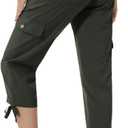 YuKaiChen Women's Capris Hiking Summer Pants Outdoor Athletic Travel Casual Lightweight Quick Dry with Pockets ArmyGreen L