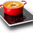 TOPWISH Portable Electric Stove,110V Electric Hot Plate Single Burner Electric Cooktop Countertop Burner with 6 Preset Functions,10 Power Levels,LED Touch Control, Child Lock &Timer