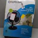 Comfort Zone Oscillating Table Fan with Adjustable Tilt, Convenient Push Button Controls, Quiet, 12 inch, 3 Speed, Desk Fan, Airflow 7.25 ft/sec, Ideal for Home, Bedroom, Dorm & Office, CZ121BK