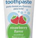 3 x Dr. Browns Fluoride-Free Baby Toothpaste, Infant & Toddler Oral Care, Strawberry, 1-Pack, 1.4oz/40g, 0-3 years
