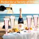GuanQiao 40 Pack Pink Plastic Champagne Flutes, 5.5 Oz Clear Disposable Plastic Champagne Glasses, Wine Glasses Cups for Valentines Wedding Celebration Birthday Party New Years Eve Supplies