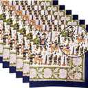 Hand Block Cloth Napkins Set Of 6  Elegant Cotton Napkins For Dinner, Weddings, Reusable Everyday Use  Decorative Floral Napkins Everyday For Kitchen & Home Decor (6, Procession Block, 20X20 Inches)