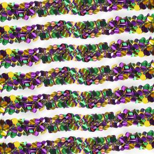100 Feet Mardi Gras Tinsel Garland Gold Green Purple Garland Mardi Gras Christmas Tree Tinsel Metallic Twisted Hanging Streamer for Oktoberfest Birthday Party Decoration