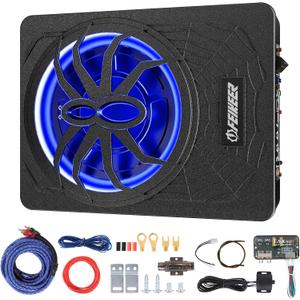 2025 10" 1200W UnderSeat Car Subwoofer, with Multicolor LED Lighting, Deep Bass Enhancement. Subwoofer and Amp Package for a Dynamic Driving Experience with Bass Melodies