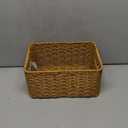 YRMT Rattan Storage Basket Pantry Baskets with Built-in Handles Wicker Baskets for Organizing Waterproof Woven Nature 12" x 8" x6"