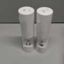 Electric Salt and Pepper Grinder Set Automatic Battery Pepper Mill Shakers Adjustable Coarseness Easy Filling Upgraded Larger Capacity with Led (2 Pack White/White）