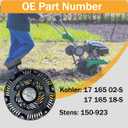 Original Pull Start Assembly for Kohler CH270 CH260 CH255 7hp 6hp 5.5hp 208cc Engine Pressure Washer Log Splitter Tiller Recoil Starter Pull Cord Replacement 17 165 02-S
