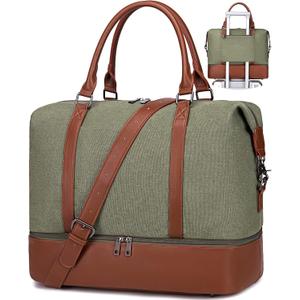 BLUBOON Travel Weekender Bag for Women Carry-on Tote Bag with Shoe Compartment Duffle Overnight Bag (T-army Green) BLUBOON Travel Weekender Bag for Women Carry-on Tote Bag with Shoe Compartment Duffle Overnight Bag (T-army Green)