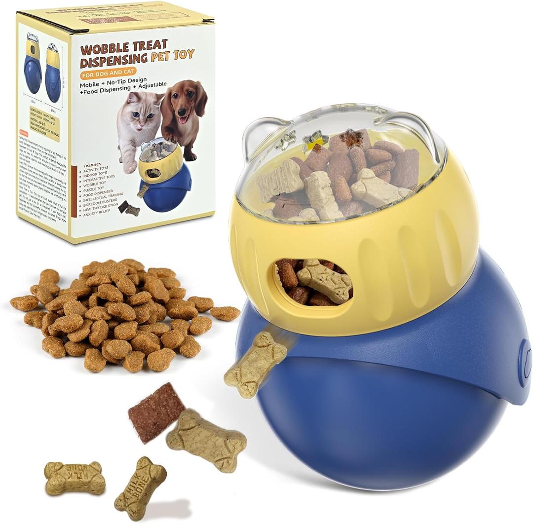 Interactive Dog Toys to Keep Them Busy, Treat Dispensing Slow Feeding Dog Enrichment Toys for Small Dog (Blue)