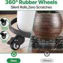 AMAGABELI GARDEN & HOME Metal Plant Caddy with Wheels Heavy Duty Iron Rolling Casters Plant Stand 2 Pack 12" Rollers Round Flower Pot Rack on Dolly Holder Indoor Outdoor Planter Trolley