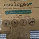 AmazerBath Striped Blue Shower Curtain, Cute Blue Stripe Bathroom Shower Curtain with 12 Shower Curtain Hooks, Rustic Fabric Blue and White, 72x72 Inches