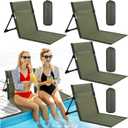 Karenhi 4 Pcs Foldable Poolside Chairs Portable Beach Chair Folding Seat for Edge of Pool Provide Back Support with Carry Bag for Adults Traveling Camping Picnic Lawn, 26.8 Inch