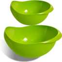 2-in-1 Rice Colander, Vegetable and Fruit Cleaning Filter Basket, 2Piece Sturdy and Easy-To-Use Food Grade Kitchen Tool Accessories (green, large+small)