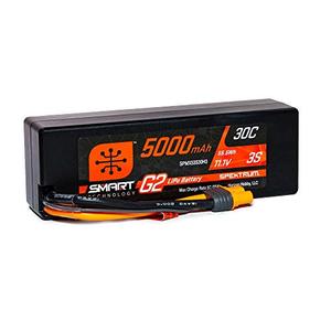 Spektrum 11.1V 5000mAh 3S 30C Smart LiPo G2 Hard Case: IC3, SPMX53S30H3 Pack of 2