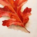 11.8in Clear Wall Sign Leaf Red