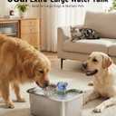 PETNF 3-Gallon 304 Stainless Steel Dog Water Fountain for Large Dogs, Extra Wide Drinking Area, Automatic Water Bowl Dispenser for Large Dogs & Multi-Pet Homes, 7-Stage Filtration System, Quiet Pump