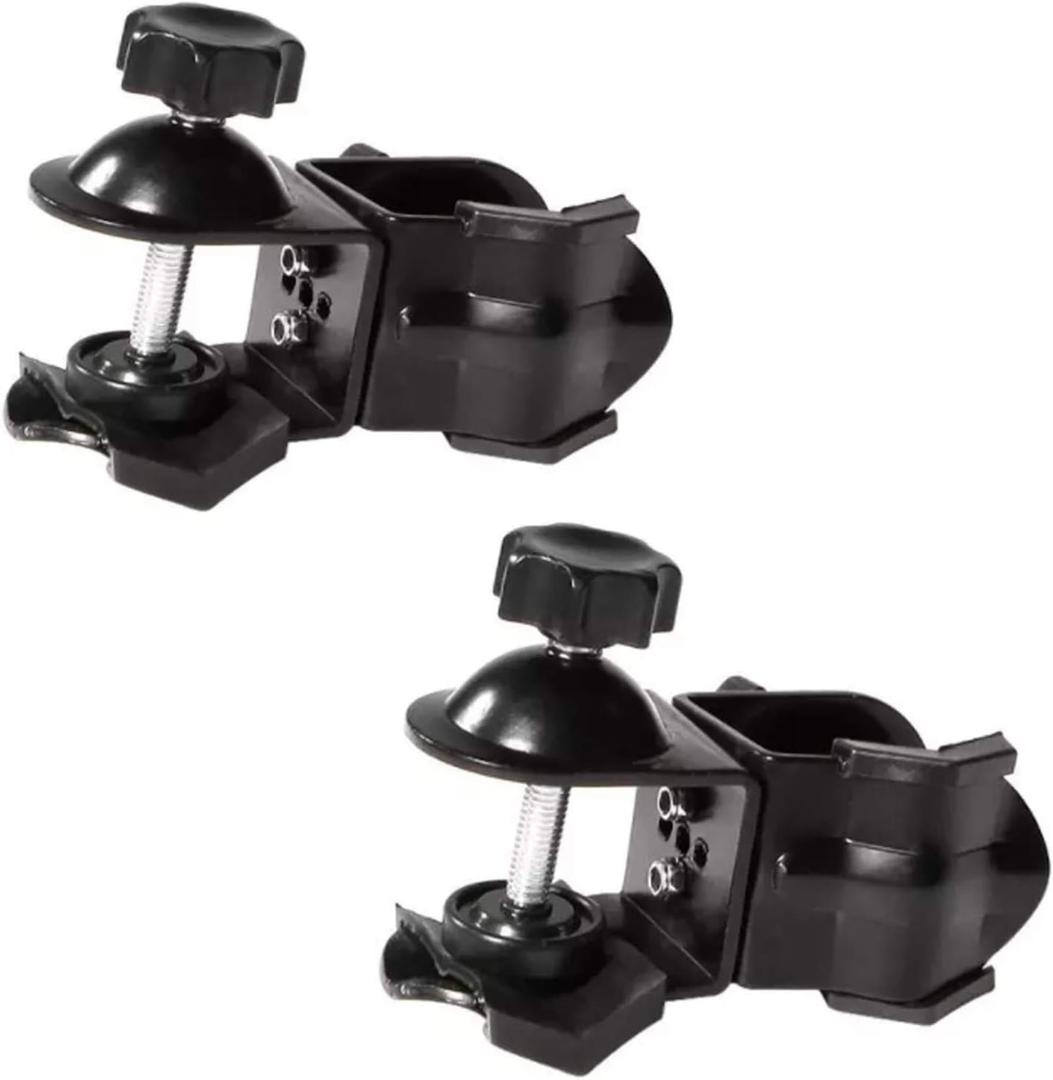 Selens 2 Pieces Heavy Duty Metal Dual Double U Clip C Clamp Type Bracket Mount for Photo Studio Boom Arm Light Stand
