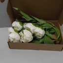 27inch Peony Artificial Flowers for Vase, 3Pcs White Faux Peonies Branch with Long Stem Silk Flower for Floral Arrangements DIY Bouquet Table Centerpieces Wedding Party Home Decor (White, 3PCS)