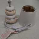 Lampwell Ange Light Wood Small Table Lamp for Living Room as Bedside Table Lamp for Bedroom,Modern Ceramic Kids Night Table Lamp,6.5H12.44IN,Bulb Excluded