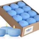 Horizon - Unscented 24 Piece Floating Candles for Parties | 2" Dripless and Smokeless Floating Candles with 5 Hours Burning Time for Centerpieces at Wedding, Pool, Home Decor | Blue