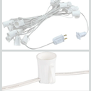 Novelty Lights 25 Foot String Light Set - Indoor/Outdoor Stringer Set for Christmas, Wedding Decor, Patios, & More - C9/E17 Intermediate Base (White Wire, 12" Spacing)