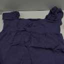 SUUKSESS Women Polka Dot Babydoll Tops Square Neck Summer Cute Peplum Shirts Cap Sleeve Going Out Tops (Large, Navy Blue)