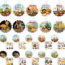 30 Sets Christian Crafts Construction Vehicle Stickers Bulk DIY Religious Sunday School Jesus Bible VBS Craft Ornaments for Summer Back to School Gifts Transportation Car Truck Party Favors