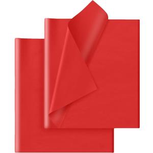 Hlonon Red Tissue Paper for Gift Bags - 30 Sheets of Red Wrapping Tissue Paper Bulk Packaging Paper for Weddings Birthday DIY Project Christmas Gift Wrapping Crafts Decor (14 x 20 Inch) (14 x 20 Inch, Red)