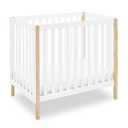 Delta Children Gio Mini Crib with 2.75" Mattress Included, Bianca White/Natural