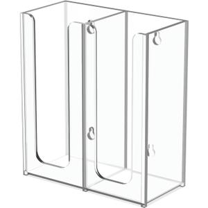 Richboom Acrylic Coffee Cup and Lid Storage Organizer Holder, 2 Compartments, Clear