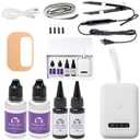 V Light Hair Extensions Kit Mini V Light Hair Extension Set With V Light Lamp*1 V light glue*2 Hair Extensions Remover*2 VLight Remover Machine*1 comb*1 clip*2 for Salon Hairstyles(White Machine Set)