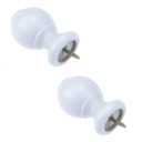 T Tulead 2PCS Curtain Rod Finial Screw on Curtain Rod End Caps White Drapery Rod Bracket Finals