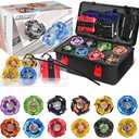 X Battling Set, 12 Spinning Tops, 3 Launchers and 1 Grip with Storage Box, Kids Toys Birthday Gift Ideal for 6+ Years Old Boys