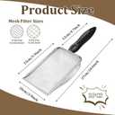 2 PCS Gardening Soil Sifter 3.8 & 5mm Mesh Stainless Steel Square Compost Sieves with Handle Portable Scoop Shovels for Soil, Rocks, Sand, Dirt