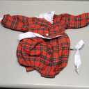 Baby Girl Christmas Dress Matching Newborn Girl Bodysuit Plaid Lace Princess Skirt Family Clothing (12-18 Months, Romper/Long Sleeve)