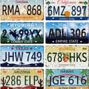GLOBLELAND 8 Pcs Vintage License Plate Sign Sets 11.8×5.9 inch Iconic Plaque Poster Retro Metal Wall Decorative Tin Signs for Man Cave Home Bar Coffee Shop Club Bohemian Room Decoration